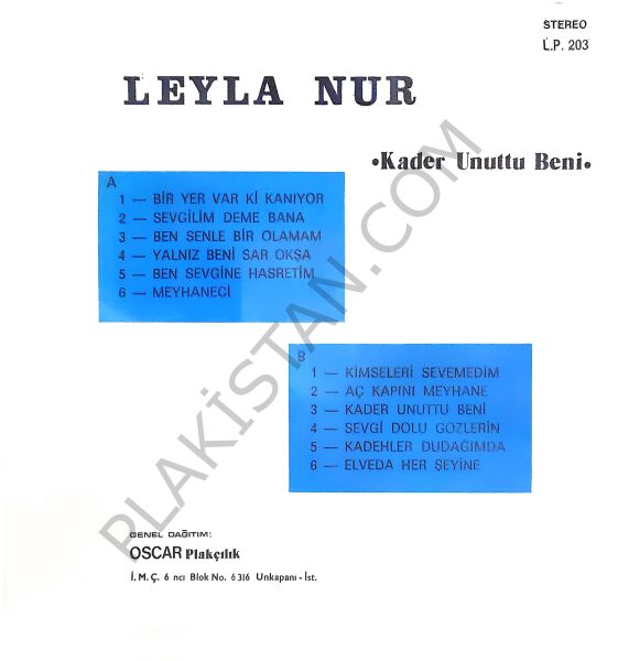Leyla Nur Kader Unuttu Beni LP
