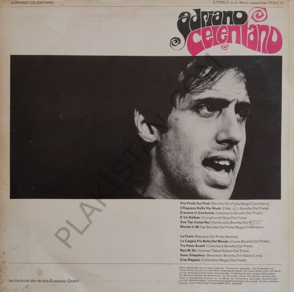 Adriano Celentano - Una Festa Sui Prati LP PLAK