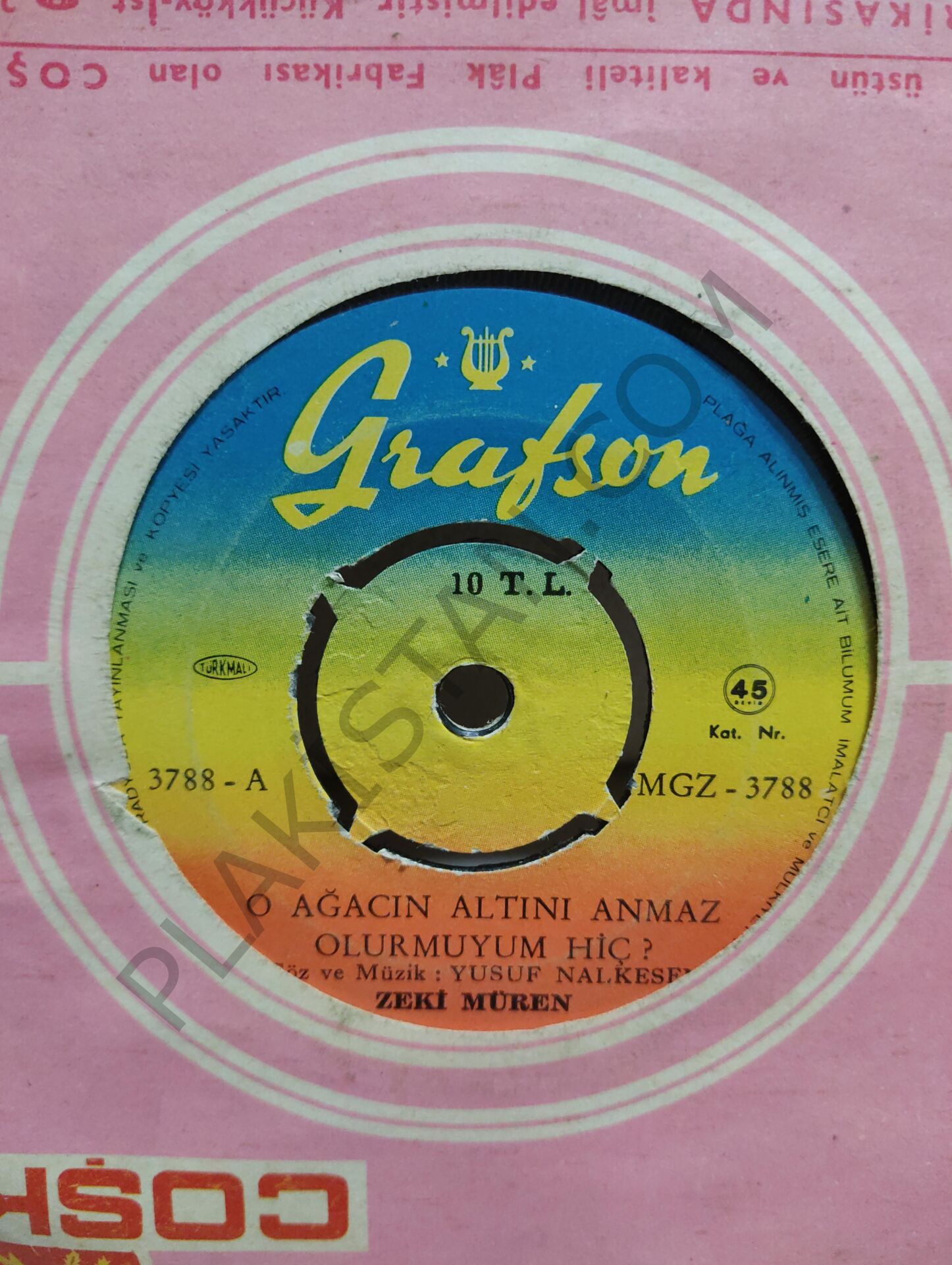 Zeki Müren O Ağacın Altını Anmaz Olur Muyum Hiç 45lik PLAK
