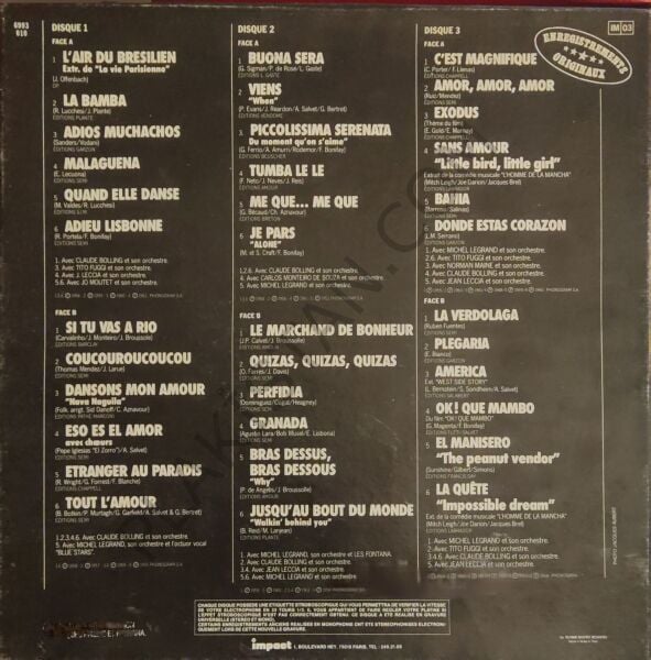 Dario Moreno – Coffret 3 LP PLAK ( BOXS SET )