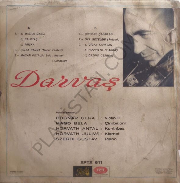 Darvaş &  Macar Halk Şarkıları ve Potpurileri LP PLAK