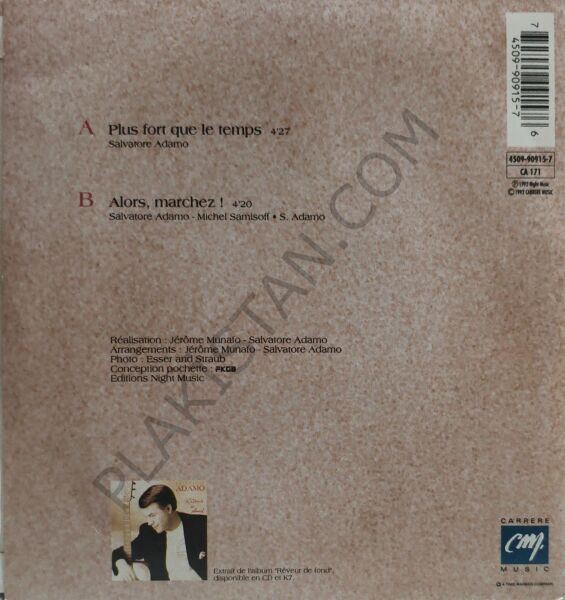 Salvatore Adamo* – Plus Fort Que Le Temps 45 LİK PLAK