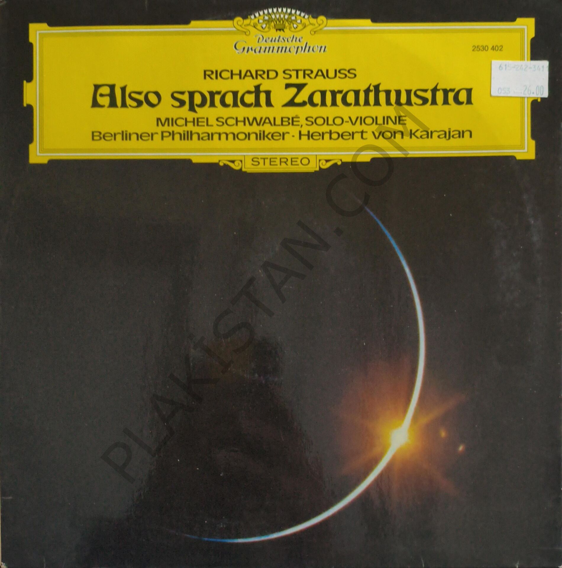 Richard Strauss / Herbert von Karajan, Berliner Philharmoniker, Michel Schwalbé – Also Sprach Zarathustra, Op. 30 LP PLAK
