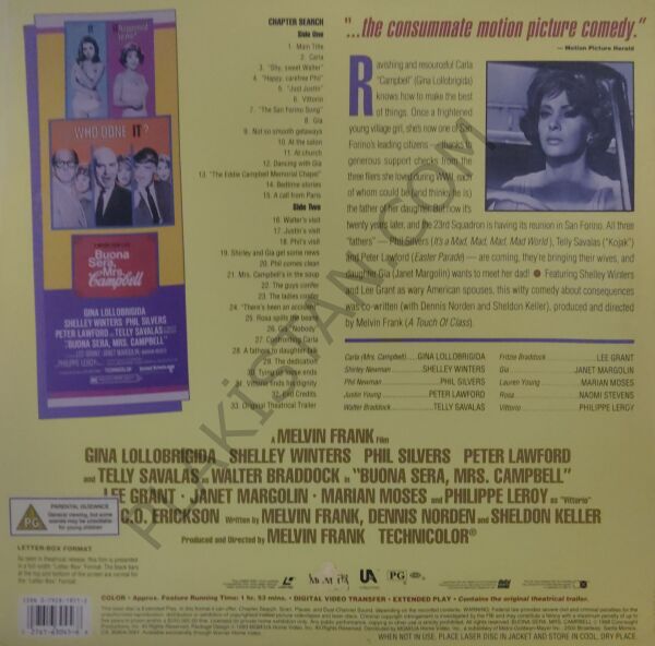 Buona Sera, Mrs. Campbell (1968)- Lazerdisc