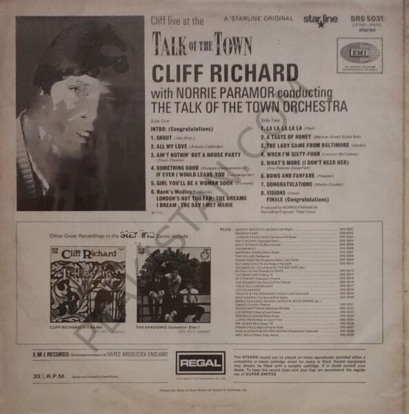 Cliff Richard – Live At The Talk Of The Town LP PLAK