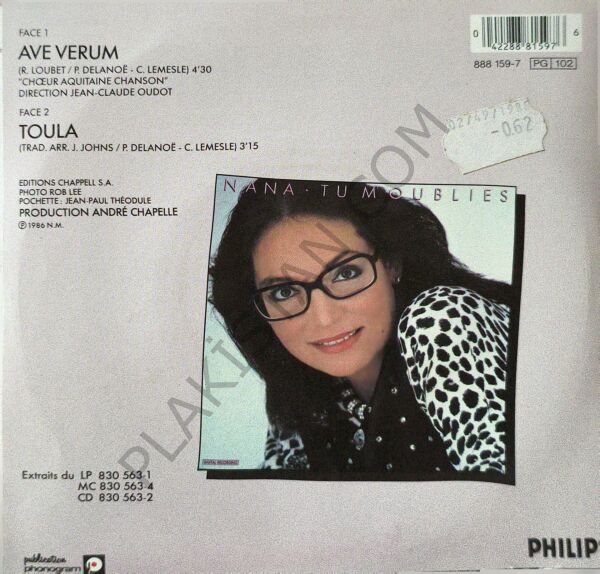 Nana Mouskouri – Ave Verum 45 LİK PLAK