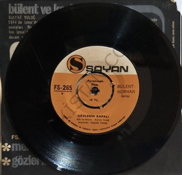 Bülent ve Korhan İkilisi & Mehtaplı Bir Gecede & Gözlerim Kapalı 45 LİK PLAK