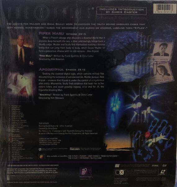 X Dosyaları Piper Maru/Apocryphen - Lazerdisc