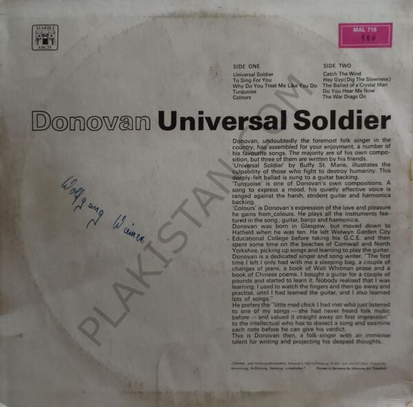 Donovan & Universal Soldier LP PLAK