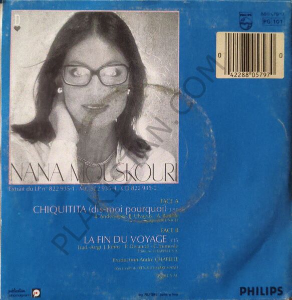 Nana Mouskouri – Chiquitita (Dis-Moi Pourquoi) 45 LİK PLAK