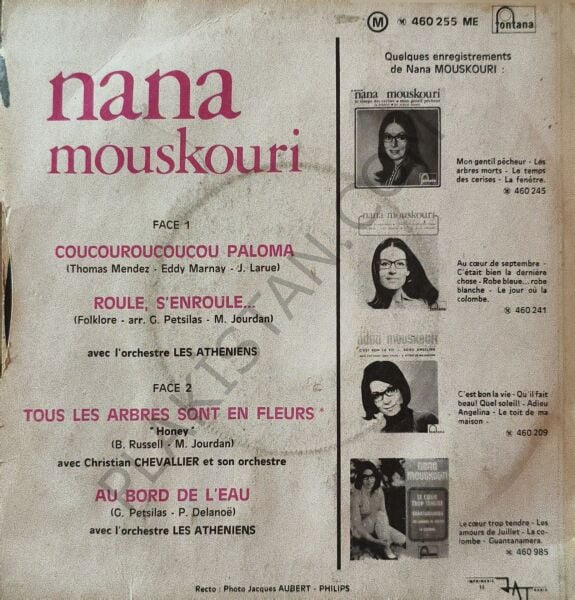 Nana Mouskouri – Roule, S'enroule... 4 ŞARKI EP PLAK