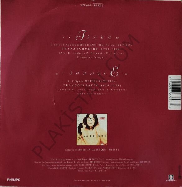 Nana Mouskouri – Franz (Schubert) 45 LİK PLAK