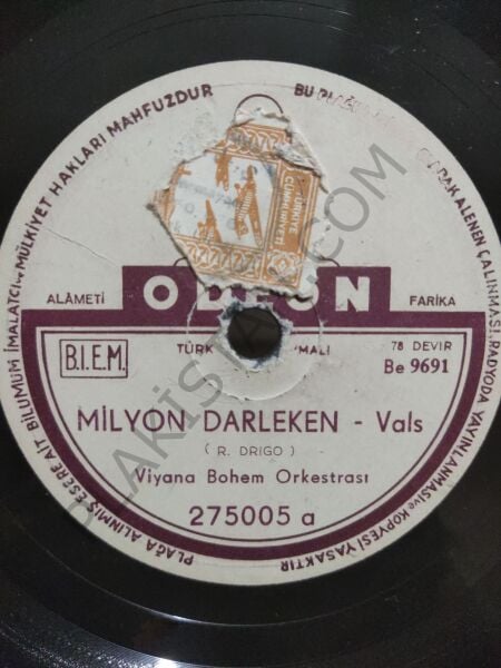 Viyana Bohem Orkestrası -Tuna Dalgaları - 78 devir taş plak