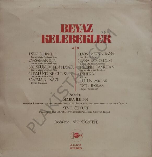 Beyaz Kelebekler Sen Gidince LP