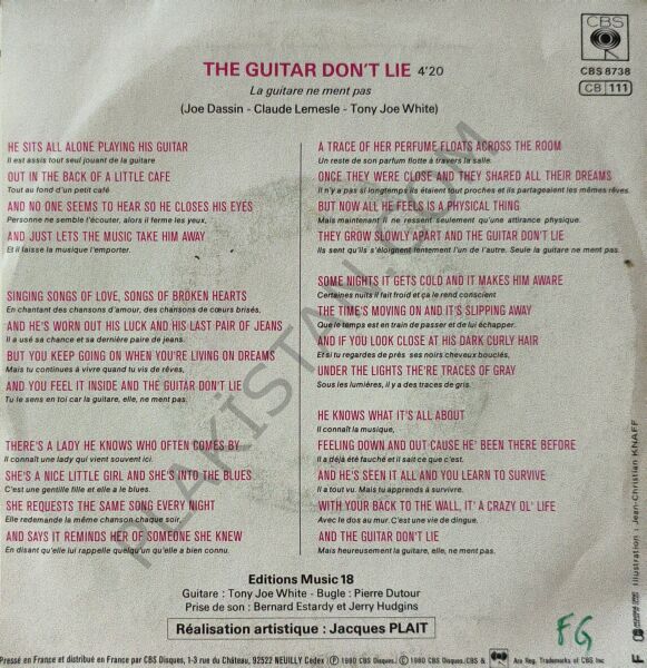 Joe Dassin – The Guitar Don't Lie 45 LİK PLAK