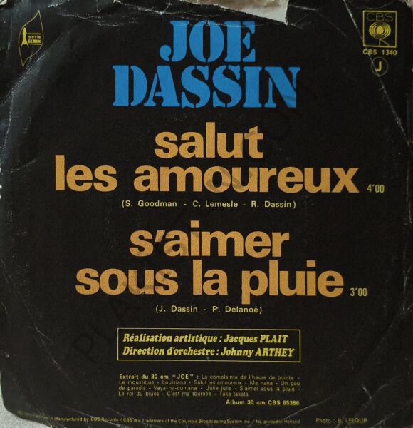 Joe Dassin – Salut Les Amoureux / S'Aimer Sous La Pluie 45 LİK PLAK