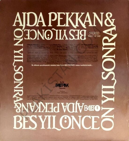 Ajda Pekkan - Beş Yıl Önce On Yıl Sonra LP PLAK