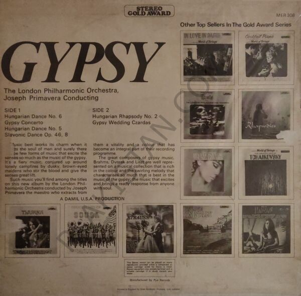 The London Philharmonic Orchestra* – Gypsy LP PLAK