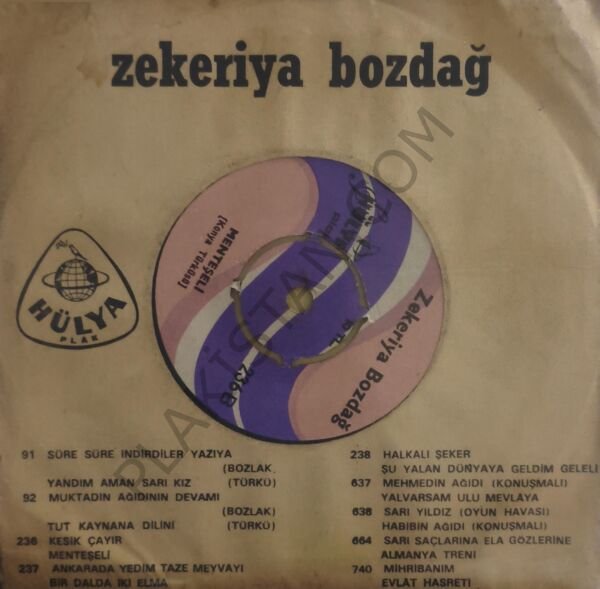 Zekeriya Bozdağ - Kesik Çayır 45 LİK PLAK