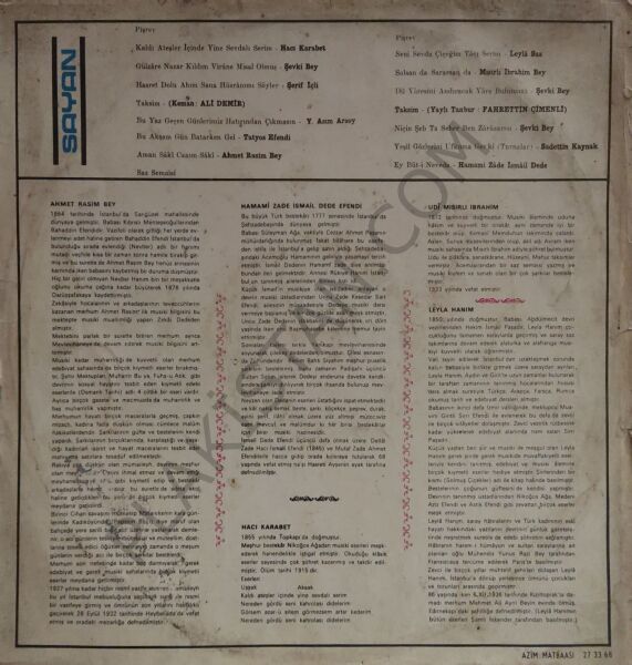 Kemal Gürses Uşşak Hicaz Fasıl LP