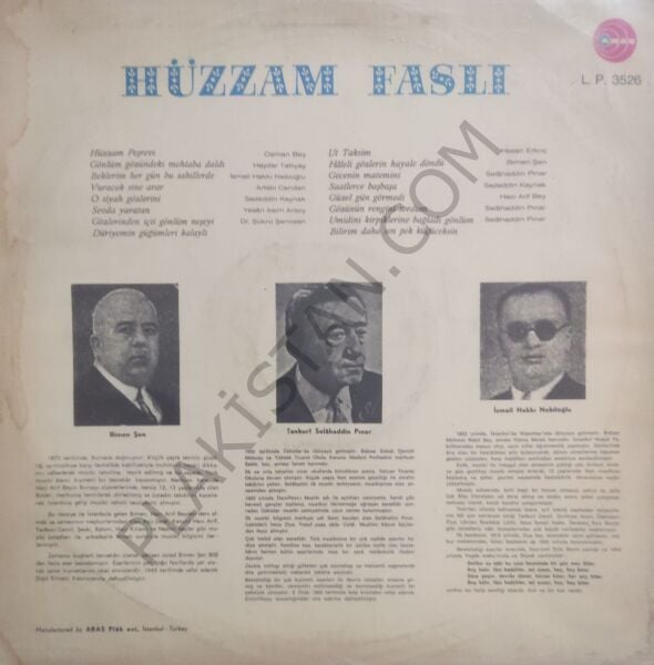 Hüzzam Faslı Kemal Gürses LP PLAK
