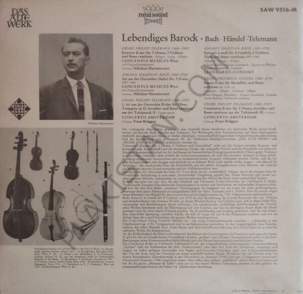 Bach · Händel · Telemann - Lebendiges Barock ''Auf Originalinstrumenten'' / LP PLAK