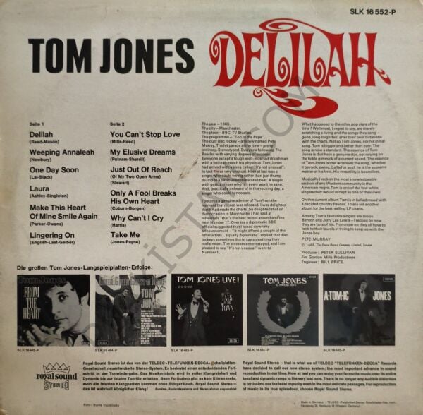 Tom Jones – Delilah LP PLAK