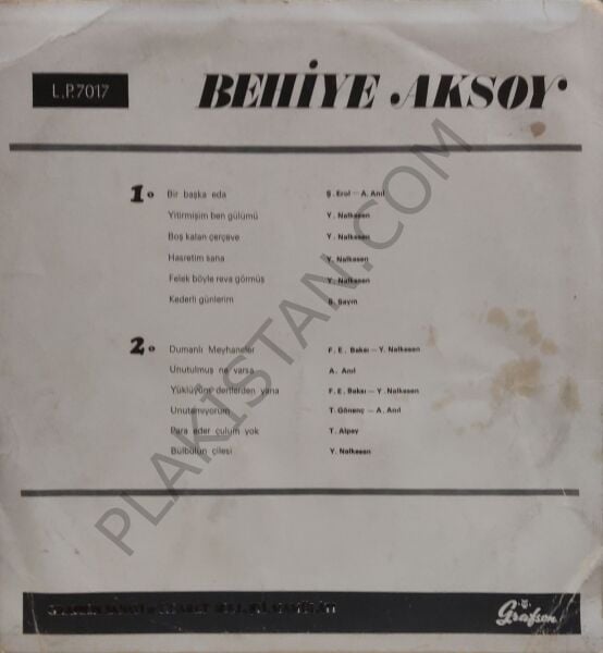 Behiye Aksoy Boş Kalan Çerçeve LP PLAK