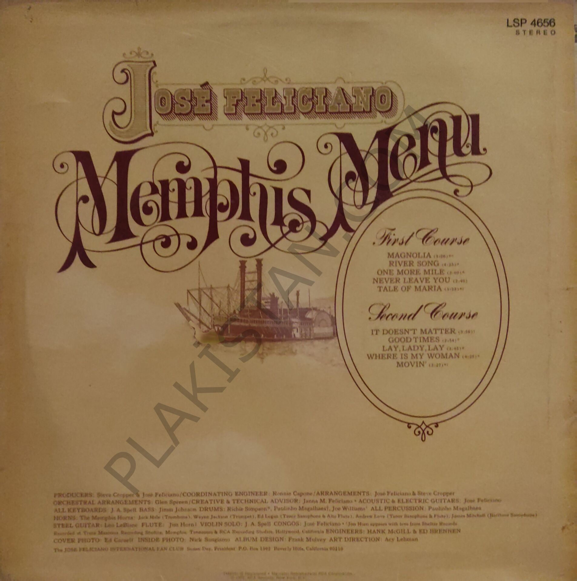 Jose Feliciano Memphis Menu LP PLAK