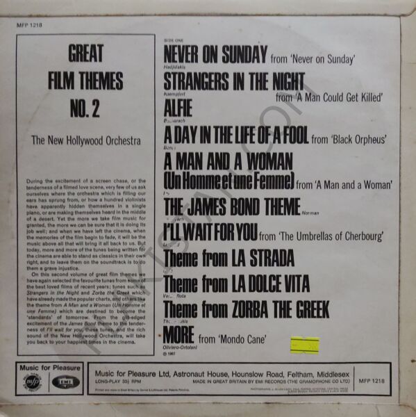- GREAT FİLM THEMES NO 2 - LP PLAK