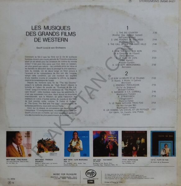 Les Musiques Des Grands Films De Western Soundtrack LP PLAK