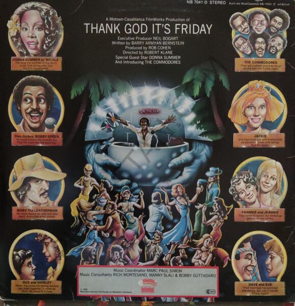 Thank God It's Friday The Original Motion Picture Soundtrack Of 3 LP PLAK