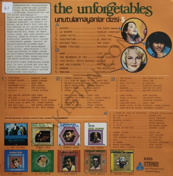 The Unforgetables / Unutulmayanlar Dizisi: 5 LP PLAK